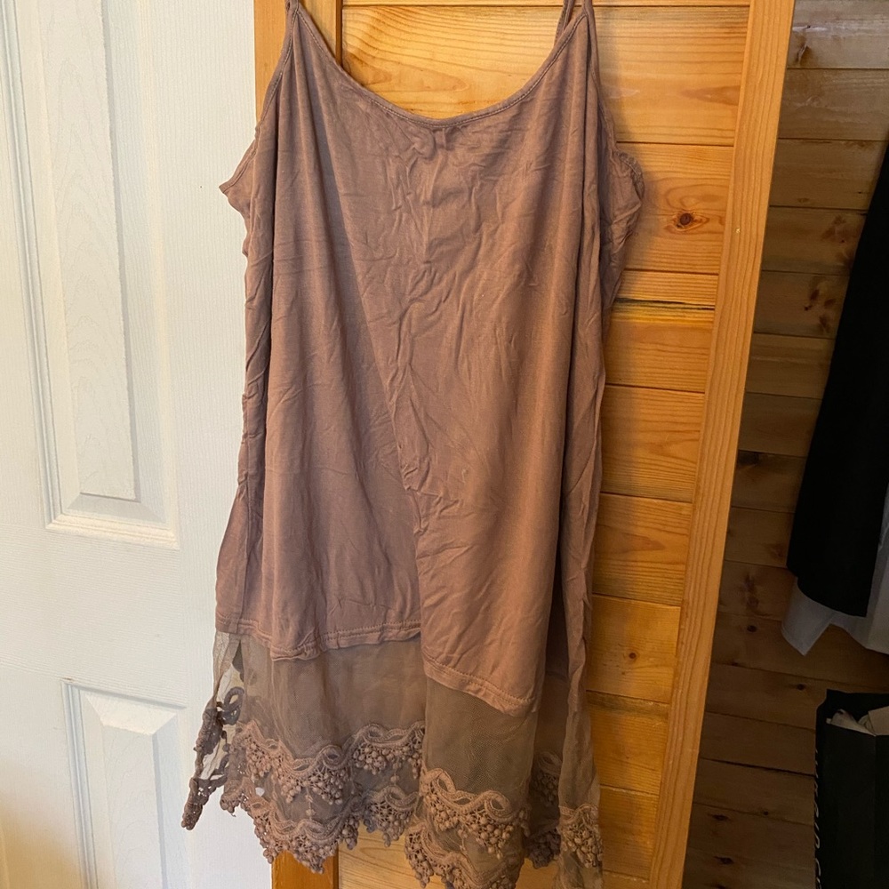 Brown Lace Tank Extender